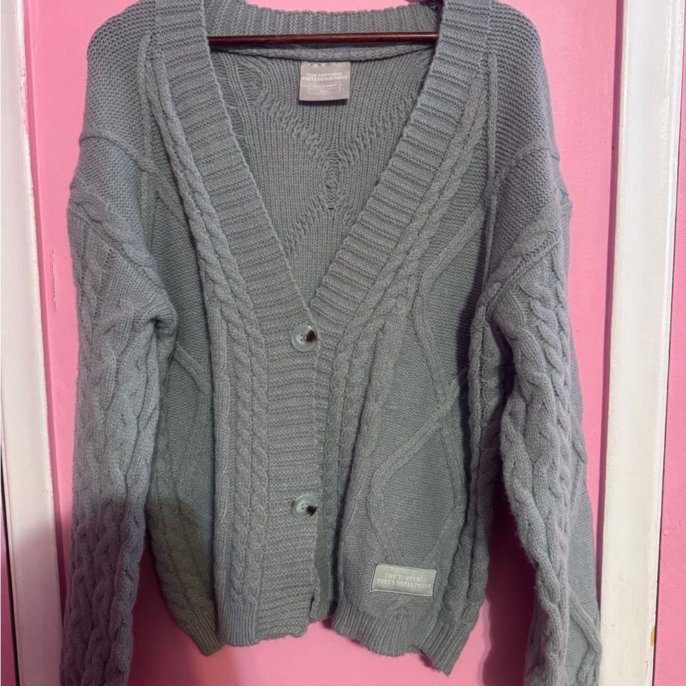 Taylor Swift Gray Cable Knit Cardigan